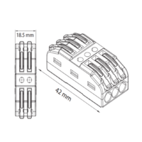 KONEKTOR 3P 3/3 BRZA KLEMA PROLAZNA do 4mm2 do 32A TERMINAL-3 106-005-0003