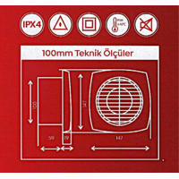 ASPIRATOR- VENTILATOR ZA KUPATILO fi100mm SLIM EP620200 Eraplast