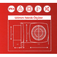 ASPIRATOR- VENTILATOR ZA KUPATILO fi120mm PRO EP620105 Eraplast