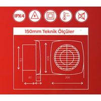ASPIRATOR- VENTILATOR ZA KUPATILO fi150mm PRO EP620110 Eraplast