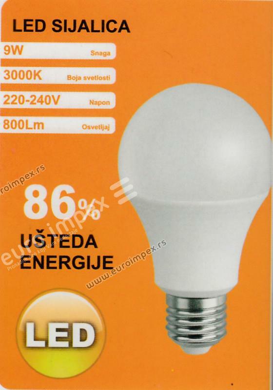LED SIJALICA 9W E27 3000K 800Lm A65 EKTVM015 Elektro
