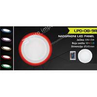 LED PANEL 6W+3W NADGRADNI OKRUGLI DALJINSKI fi145 4000K+RGB LPD-08-9R NW+RGB