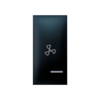 73206.E1 Taster EXP 1M sa oznakom VENTILATORA i indikacijom CRNA SOFT Aling Experience