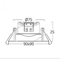 LED ROZETNA 5W UGRADNA 4200K BELA KVADRATNA BD02-10510 