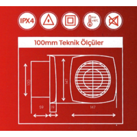 ASPIRATOR- VENTILATOR ZA KUPATILO fi100mm PRO EP620100 Eraplast