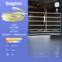 COB LED TRAKA 3000K TOPLO BELA 10W 12V 320 dioda/1m  IP20 COBLINE BS01-03000 Braytron