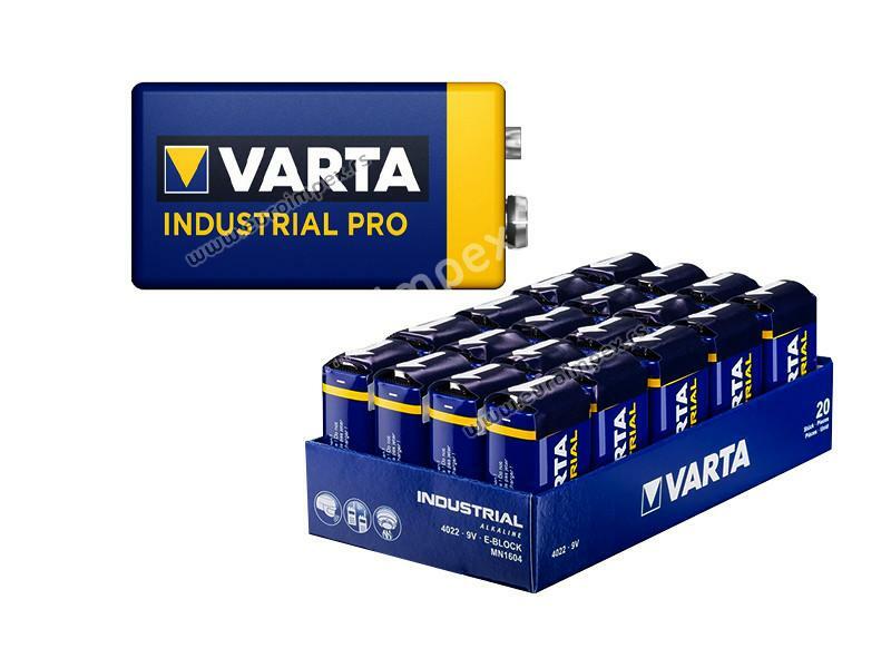ALKALNA BATERIJA 6LR61 9V blok alkalna baterija INDUSTRIAL PRO VARTA